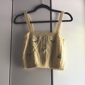 ASOS floral crop top in buttery yellow color (on-trend color for this spring!)